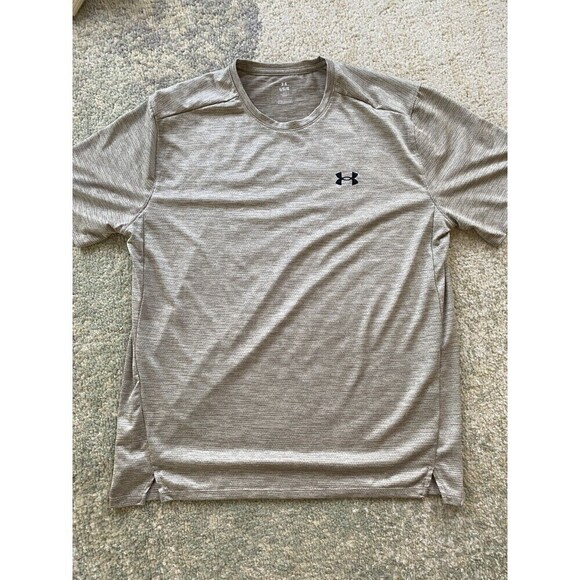 Under Armour Shirt Mens Large Gray Green Loose HeatGear Athletic Active Casual - Picture 1 of 6